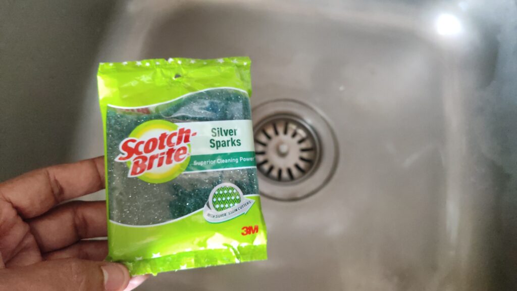 Best scrubber for utensils | Scotch-Brite Silver Sparks Scrub Pad