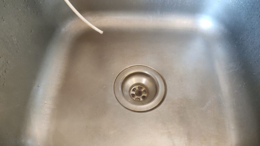 How kitchen sink looks after using KIWI Mr. Muscle Dranex Drain Cleaner
